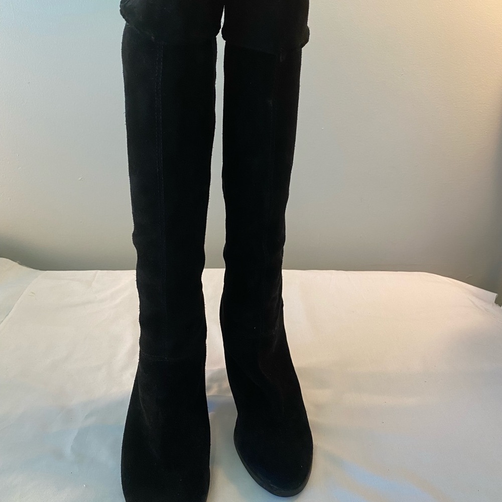 Nine West Black Over the Knee Boots Sleek Design